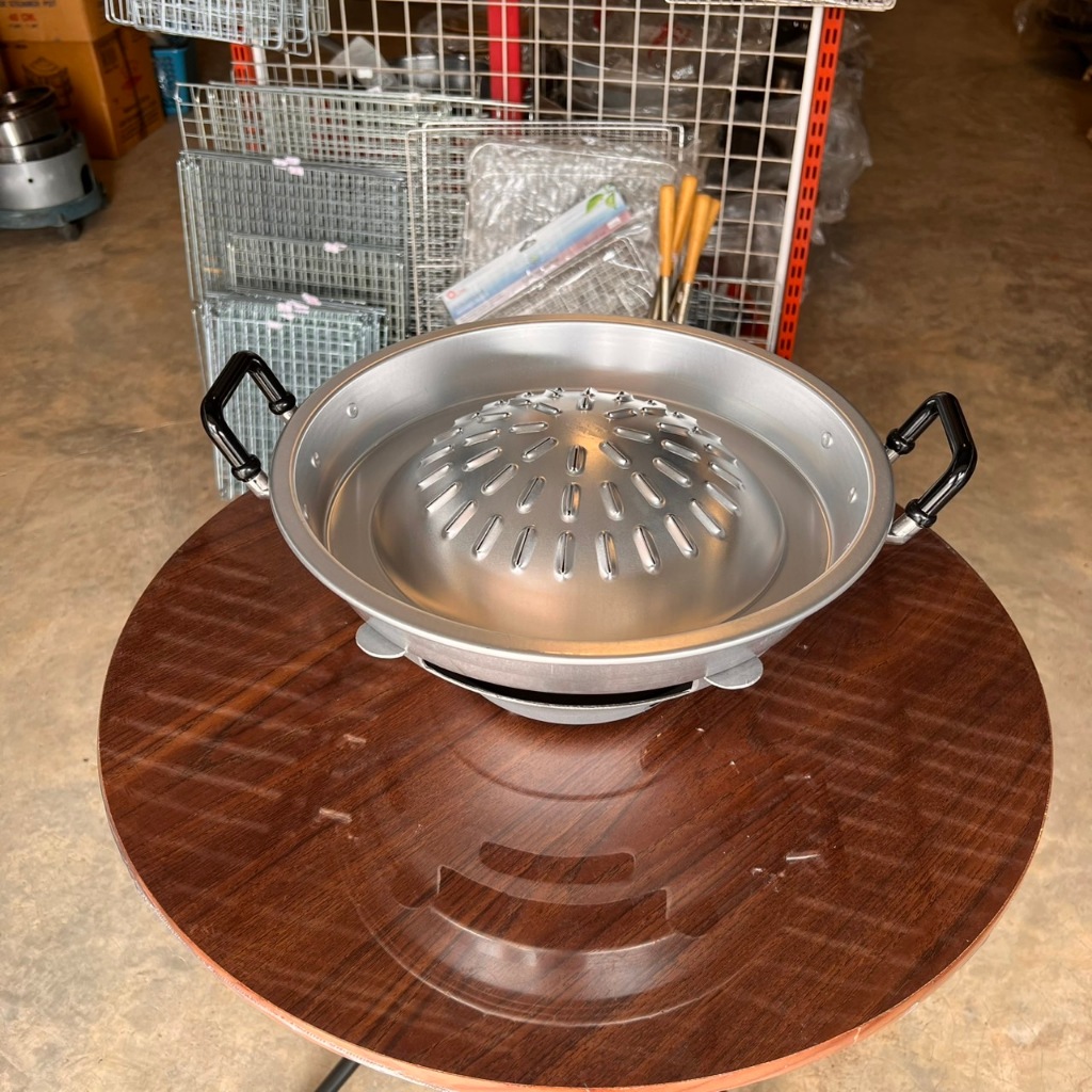 ชุดเตาหมูกะทะตราจระเข้,กะทะหมูตราจระเข้,กะทะหมูงานอลูมิเนียมหล่อ เนื้อหนาพิเศษ พร้อมส่ง