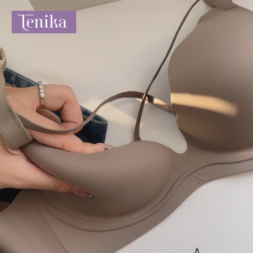 TENIKA บรา เซ็กซี่ ไร้รอยต่อ Cross Push-up Bra ไร้โครง ฟองน้ำหนา 2.7cm — صورة 5