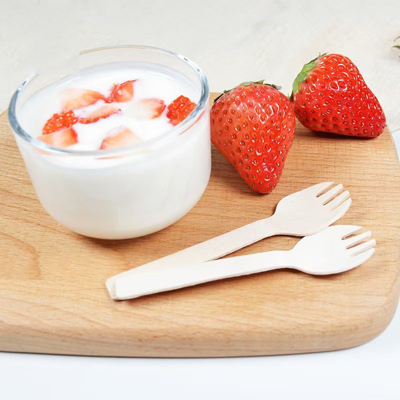 🌈ส่งฟรี🌈 ส้อมไม้ ช้อนไม้ 100 ชิ้น/แพ็ค ช้อน ส้อม ช้อนใช้แล้วทิ้ง ส้อมแบบใช้แล้วทิ้ง ช้อนเค้ก ช้อนขนม - รูปที่ 3