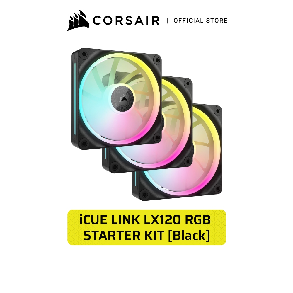 CORSAIR iCUE LINK LX120 RGB STARTER KIT BLACK - WHITE