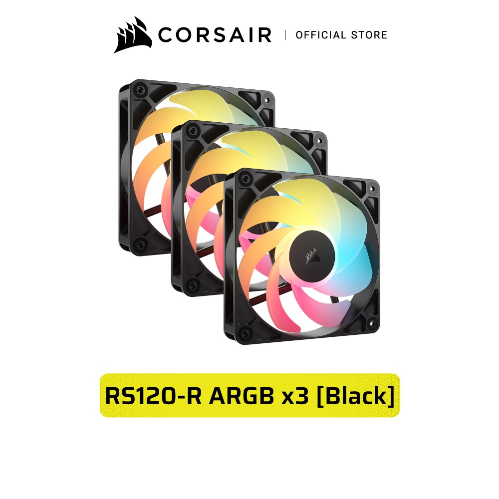 CORSAIR RS120-R ARGB TRIPLE PACK BLACK - WHITE