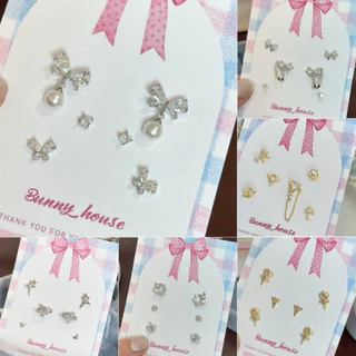 🩷มีส่งด่วน🩷 𝓢𝓲𝓵𝓿𝓮𝓻 𝓔𝓪𝓻𝓻𝓲𝓷𝓰𝓼 ต่างหูเงิน เซ็ตต่างหู 6 ชิ้น พร้อมส่ง