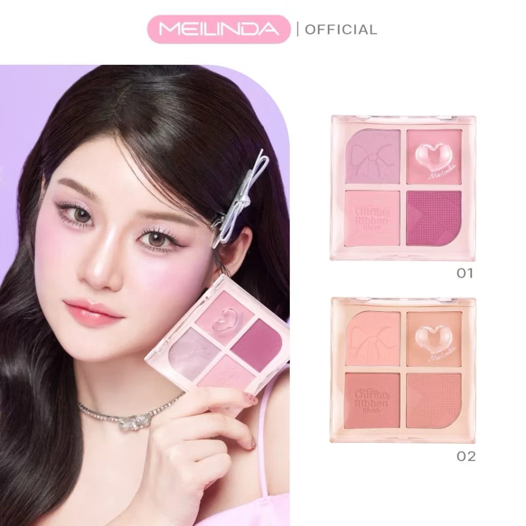 Meilinda Chiffon Ribbon Blush 4 ช่อง ชิฟฟ่อน ริบบ้อน บลัชออน thumbnail 3
