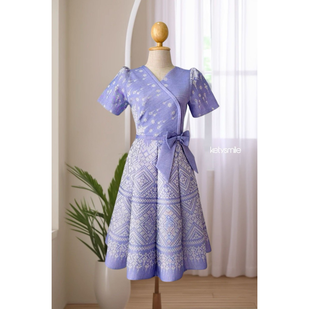 Re Stock รุ่นขายดี‼️สีม่วง สวยหรูสุดๆ S-M-L-XL-2XL-3X-4XL-5XL งานอัดกาวทั้งชุด(ทุกชิ้น) N589👍