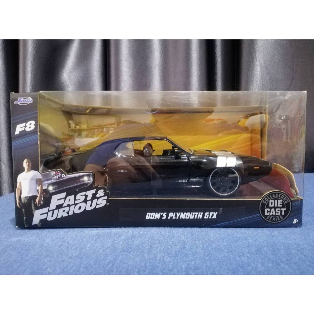 โมเดลรถ Jada Toys Fast & Furious Dom's Plymouth GTX Black Scale 1:24 IN Package NEW