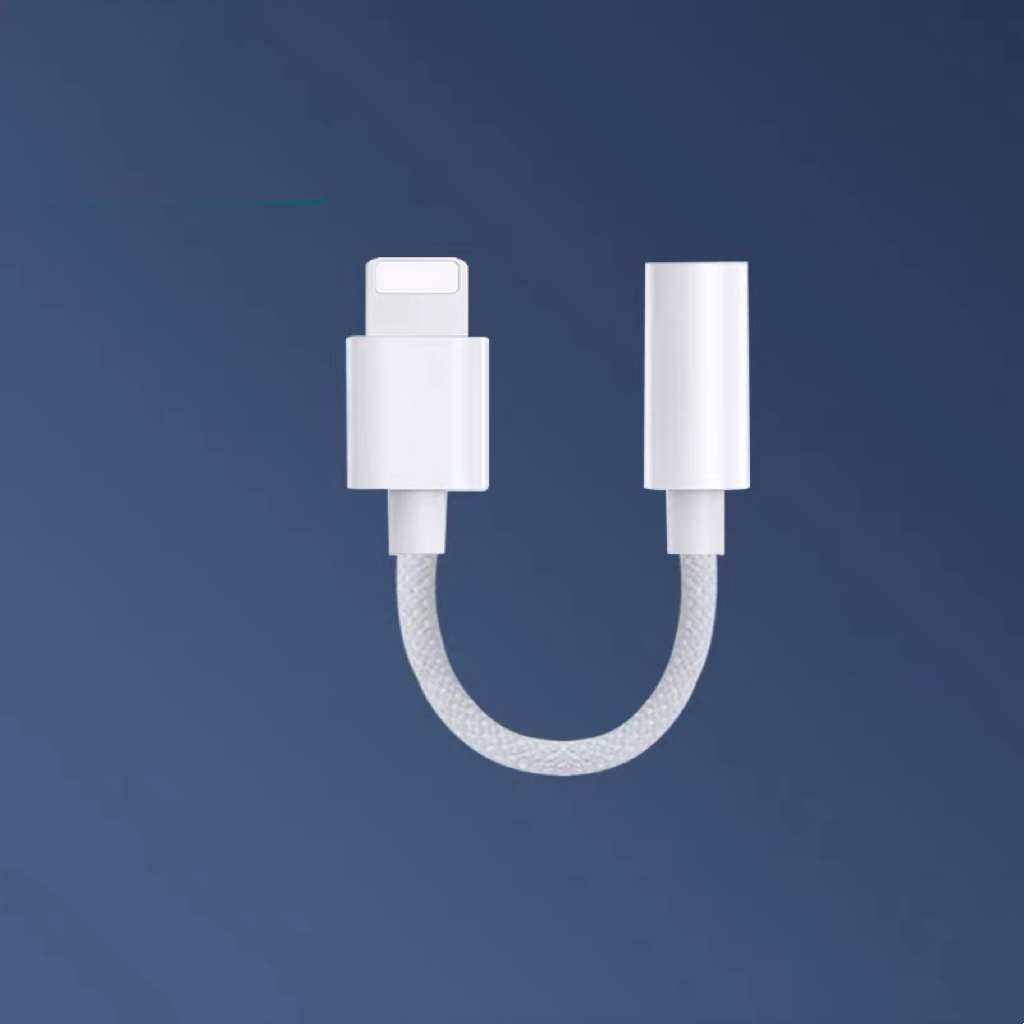 สายอะแดปเตอร์เสียงโทรศัพท์มือถือ 3.5 มม. แบบถักสำหรับแปลงโทรศัพท์มือถือเป็นหูฟัง