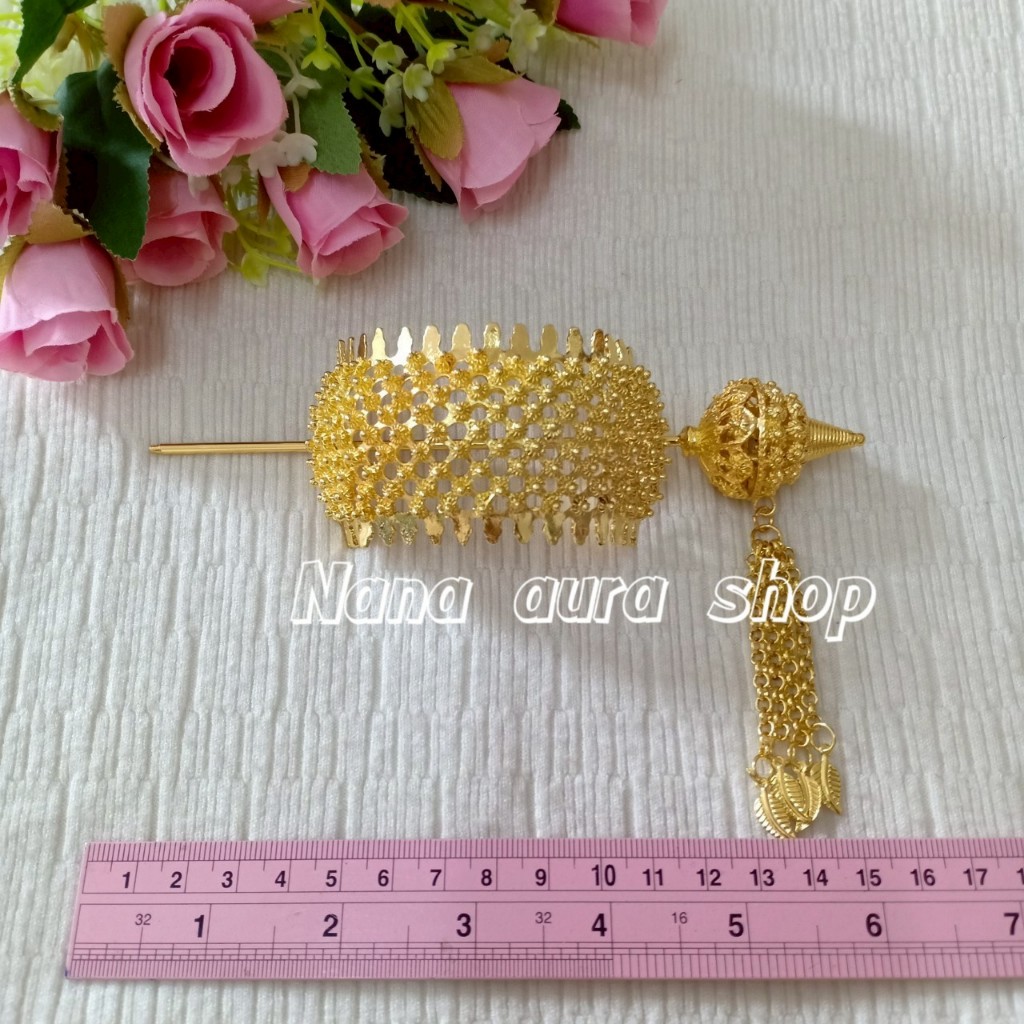 ชุดรัดเกล้าผม เครื่องประดับผมชุดไทย (รัดเกล้า+ปิ่นปักผม)