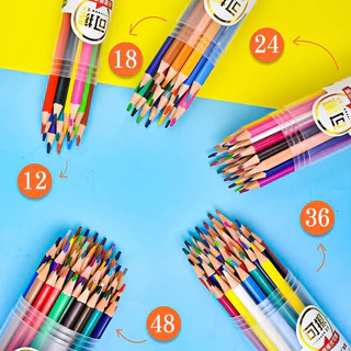 ดินสอสีไม้ลบได้ 12/24/36/48 สี สำหรับเด็ก วาดรูป ระบายสี พร้อมกระบอก