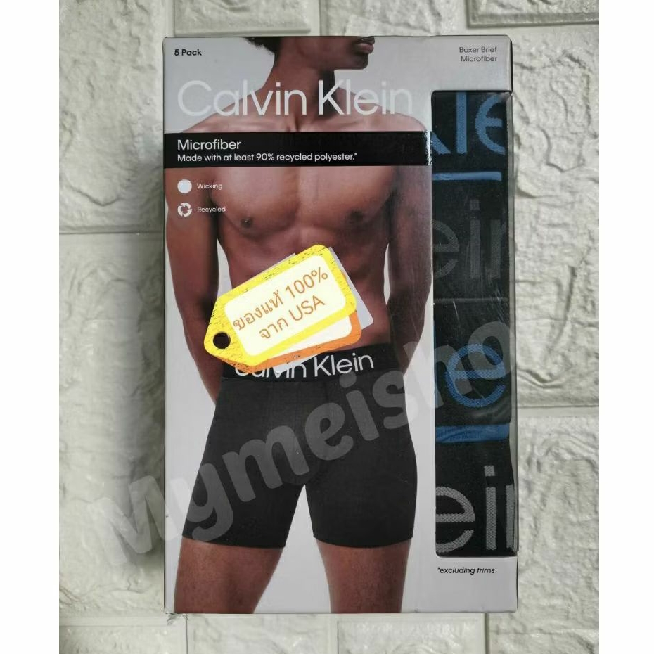 กางเกงใน Calvin Klein ผู้ชาย ของแท้ USA Microfiber Boxer Brief M Pack 5 ตัว กางเกงใน Calvin Klein แท