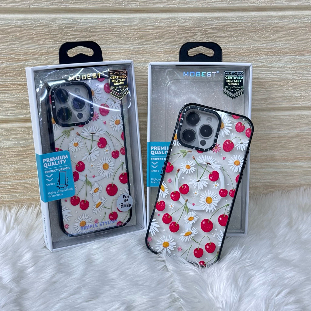 Jh เคส MOBEST เชอรี่น่ารักหลังใส มีแม่เหล็ก สำหรับรุ่น iPhone 15promax 16promax สินค้าพร้อมส่ง