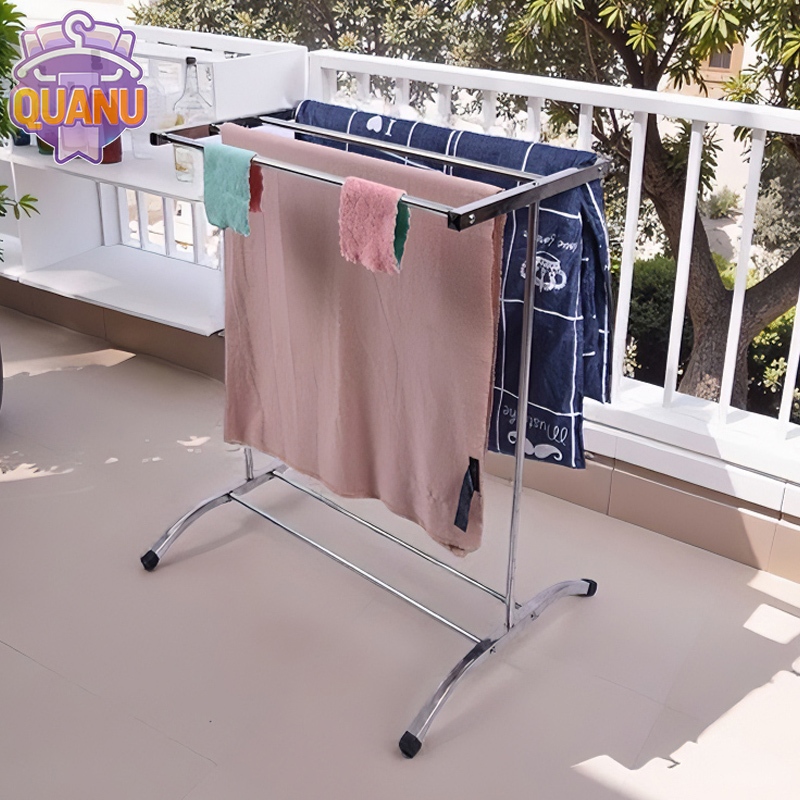 QUANU ชั้นวางผ้าเช็ดตัว ราวตากผ้าเช็ดตัว  ราวตากผ้าสแตนเลส  ใช้สำหรับคอนโด ประกอบง่าย กันน้ำ ราวแขวน รางตากแข็งแรง