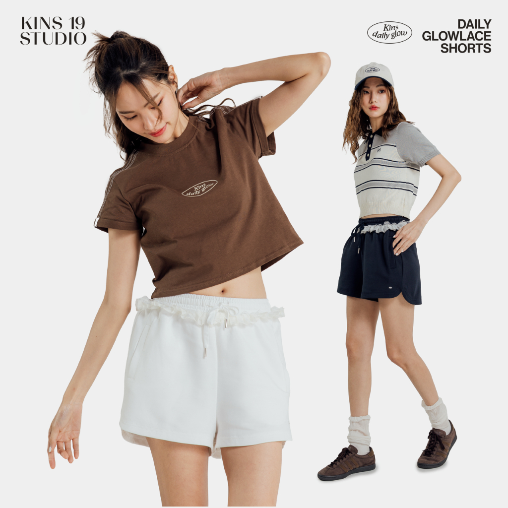 KINS19STUDIO | DAILY GLOWLACE  SHORTS กางเกงขาสั้นผู้หญิงคินส์ [K017]