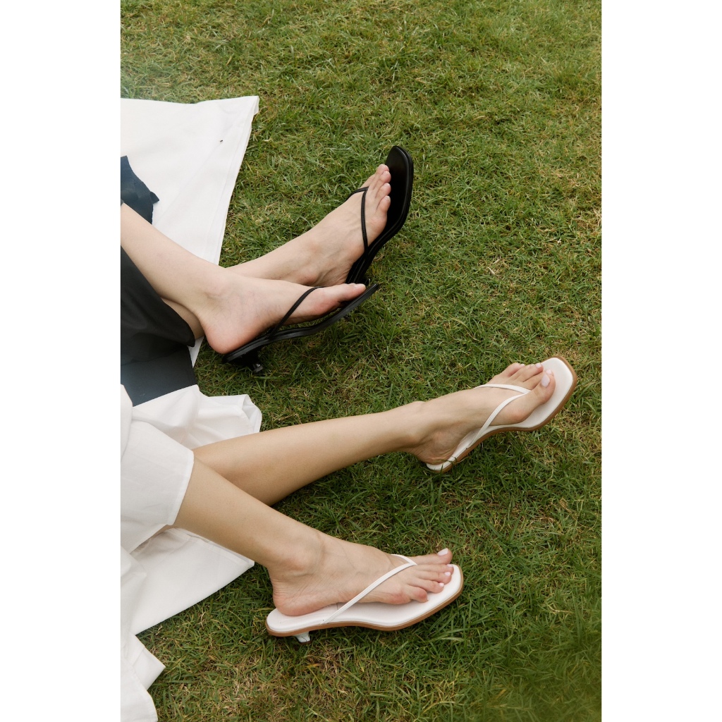 Summer slide Buckleme x SPJ รองเท้าแตะส้นสูง เรียบหรูมินิมอล (มี6สี)