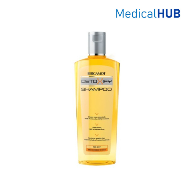 Bergamot Detoxify Shampoo เบอกาม็อท แชมพู สำหรับผมแห้งเสีย ขวดสีส้ม ขนาด 200 ml 13434