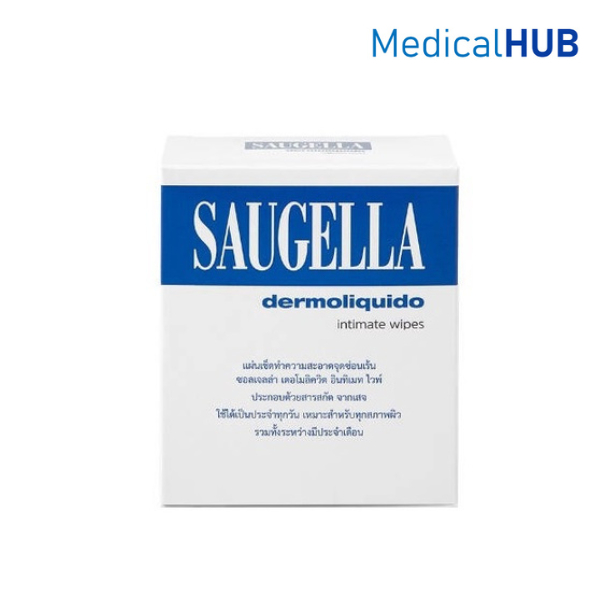 Saugella Dermoliquido Wipes ซอลเจลล่า แผ่นเช็ดทำความสะอาด จำนวน 1 กล่อง มี 10 แผ่น 16743