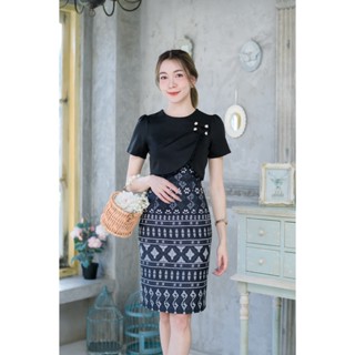 786ชุดเดรสลายไทยกระดุมมุกรุ่นขายดี