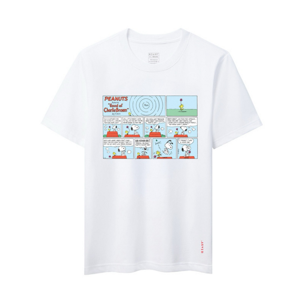 [รอ2วันจ้า] GQ EASY จีคิวอีซี่ เสื้อสนู้ปปี้ลาย Charlie Brown สีขาว size S/M/L/XL GQ SNOOPY