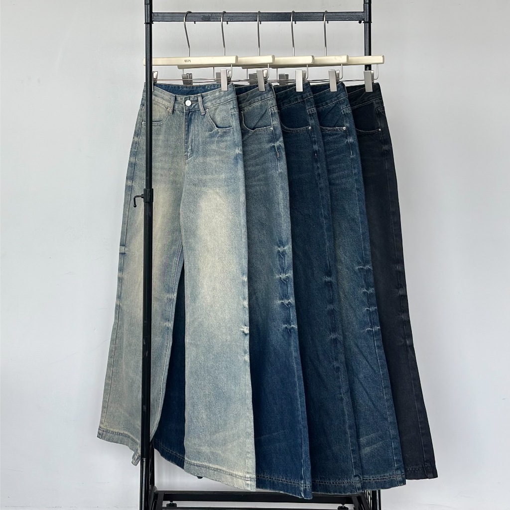 ATIPASHOP - CELESTE ATP FLARE JEANS กางเกงยีนส์ขายาว ทรงปลายขาบาน สีเฟด