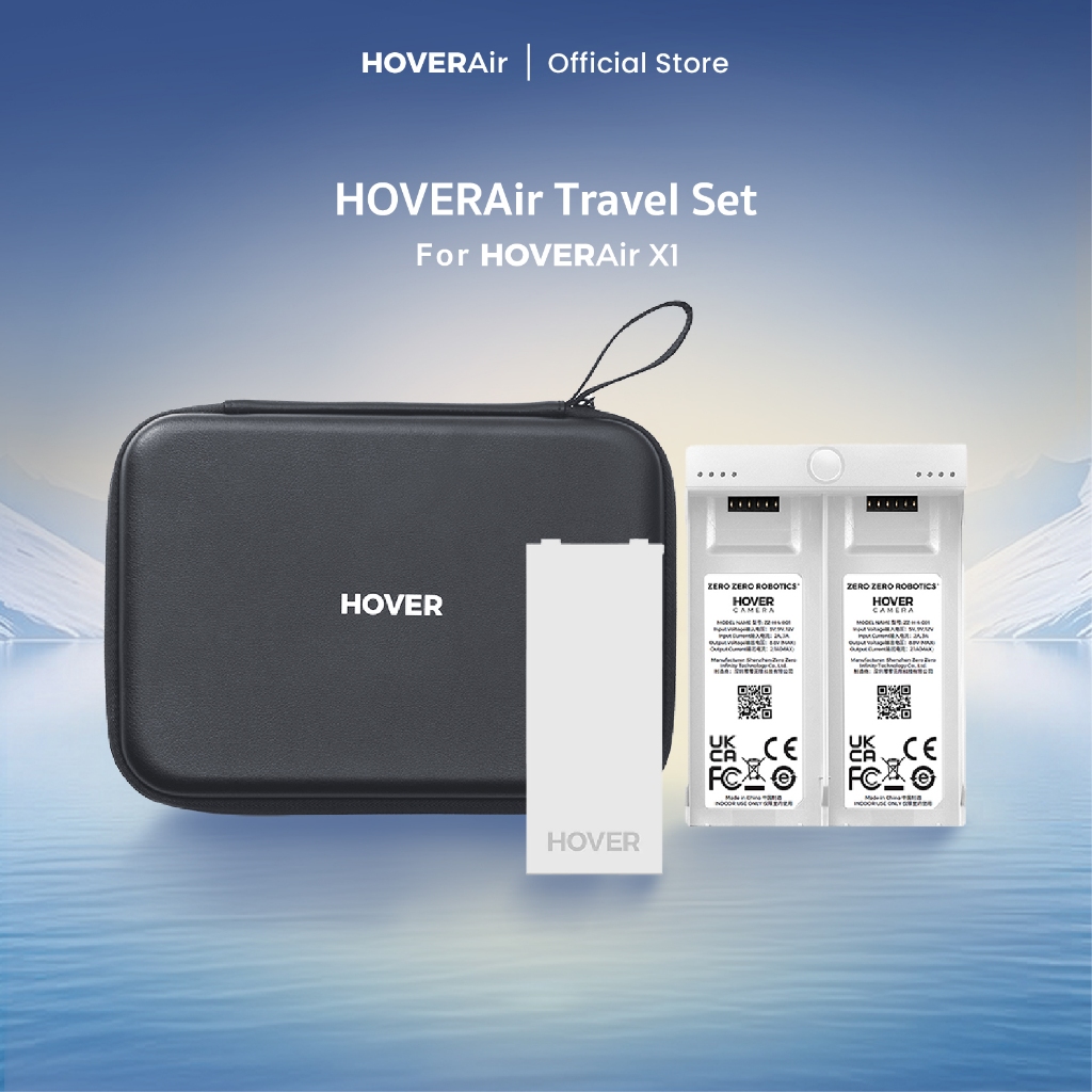 HOVERAir Travel Set - แบตเตอรี่ 1+ฮับชาร์จรางคู่ 1+กระเป๋าTravel Case เหมาะสำหรับใส่โดรน HOVERAir X1