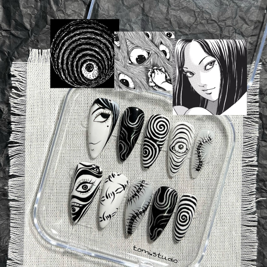 เล็บเจลแท้ ลายฮาโลวีน โทมิเอะ tomie