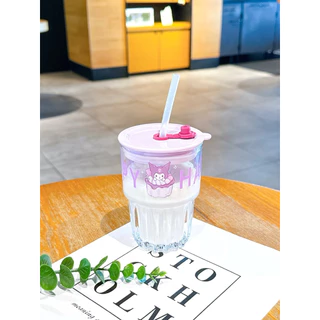 แก้วน้ำ 300 ml วัสดุแก้ว ทนร้อน ลายการ์ตูน น่ารัก ของขวัญ พร้อมส่ง