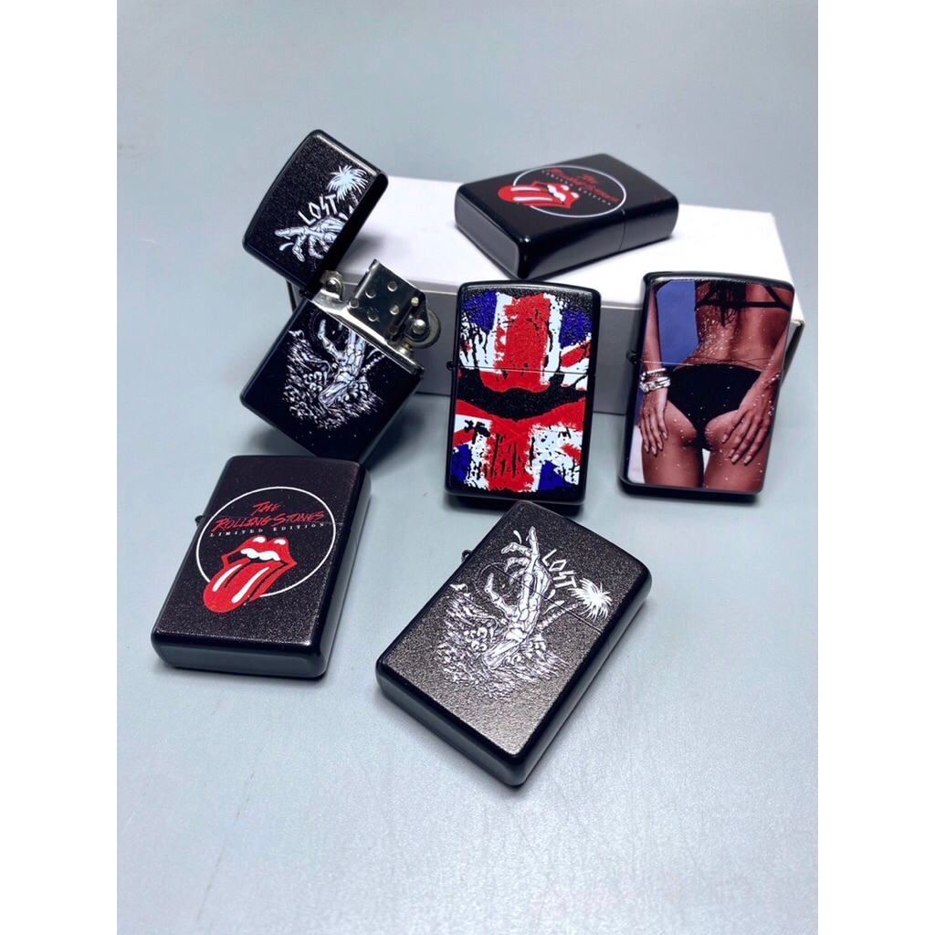 ไฟแช็ค Zippo แบบเติมน้ำมัน คละลาย 1 ชิ้น ไฟเปลว (ขณะส่งไม่มีน้ำมันเติมไปให้)