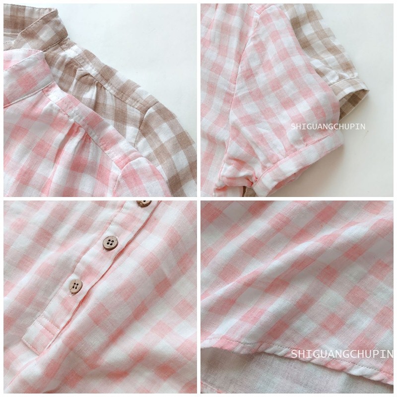 เสื้อลำลองน่ารัก คอจีน ผ้าคอตตอนสาลูเนื้อนิ่ม ลายสก๊อต - รูปที่ 6