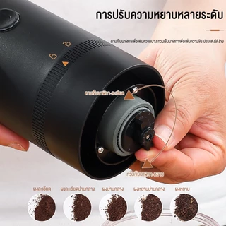 LENODI เครื่องบดกาแฟอัตโนมัติ เครื่องบดเมล็ดกาแฟแบบมือ ขนาดเล็กเล็กในครัวเรือน พกพาสะดวก บดอย่างรวดเร็ว