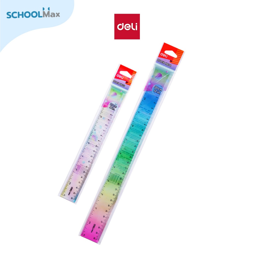 Deli ไม้บรรทัด 20-30 cm (คละสี)