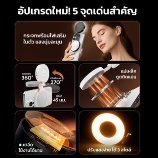 Moreno Selfie Light ไฟเสริมถ่ายรูป แม่เหล็ก รุ่น M28 มาพร้อมกระจกในตัว แสงไฟ 2500K-9000K