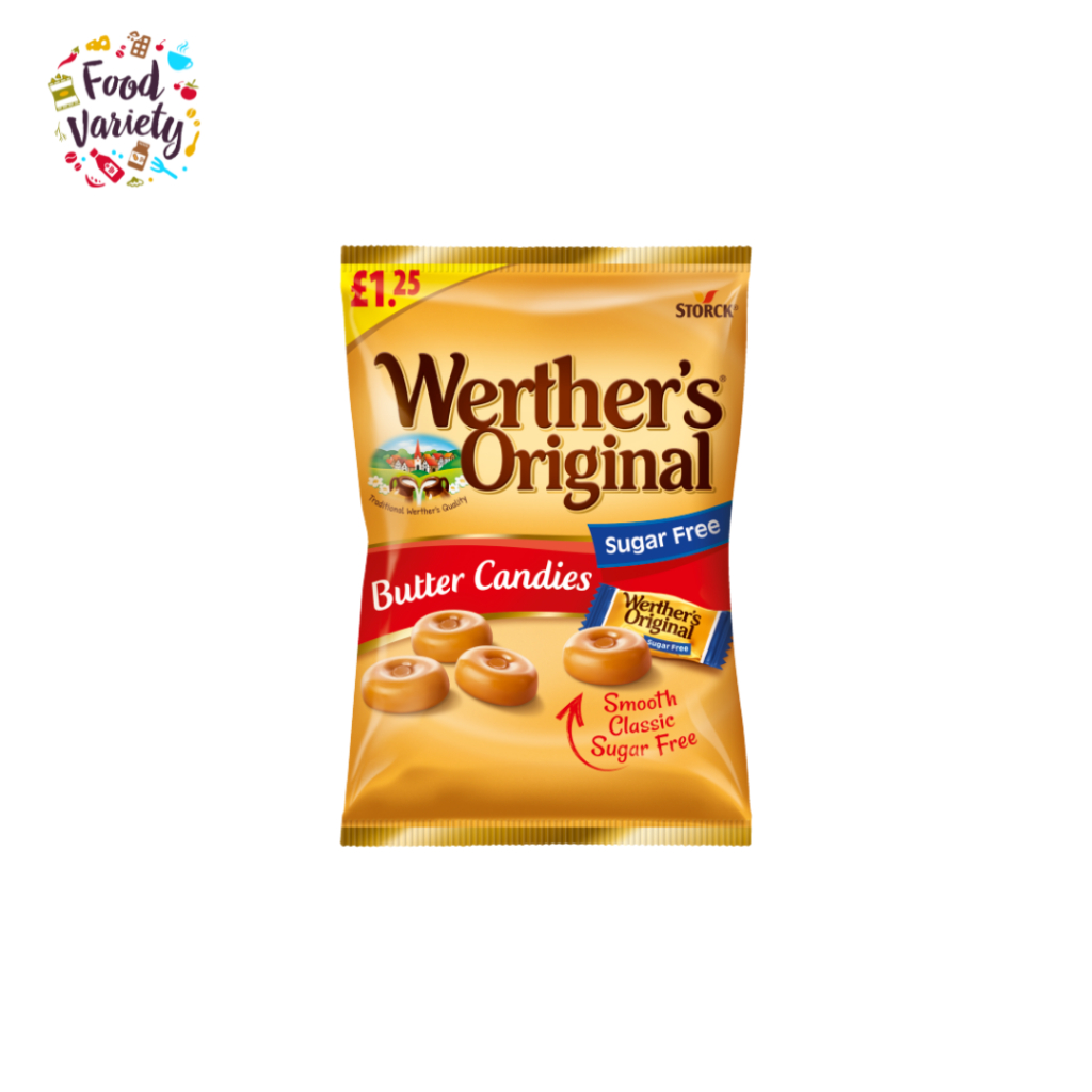 Werther's Sugar Free Butter Candies 65g เวอร์เธอร์ส ลูกอมเนยสูตรไม่มีน้ำตาล 65 กรัม