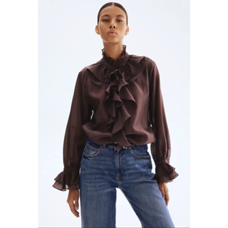 H&M(เอชแอนด์เอ็ม) เสื้อเบลาส์ระบายชั้น ผู้หญิง 1309875_1