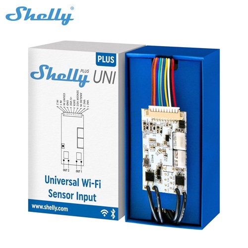 Shelly Plus Uni โมดูลควบคุม  Smart Wi-Fi ออกแบบระบบอุปกรณ์ขนาดเล็กให้การทำงานอัตโนมัติขั้นสูง การตรวจสอบเชิงลึก