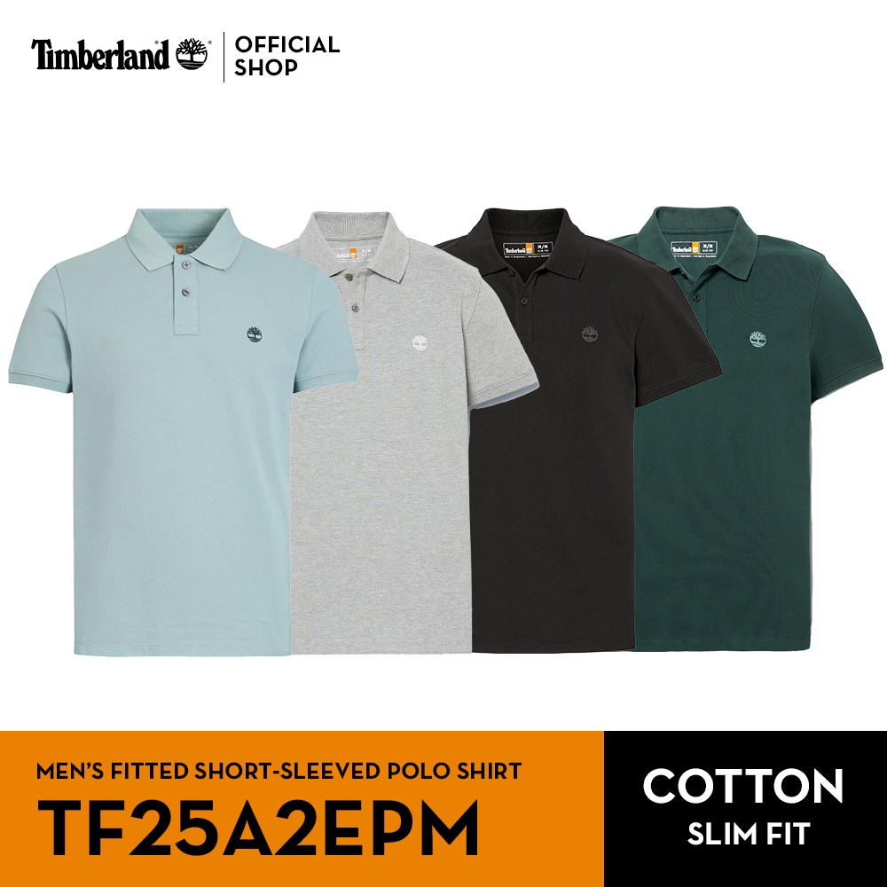 Timberland Men’s Fitted Short Sleeve Polo Shirt เสื้อโปโล (TF25A2EPM)