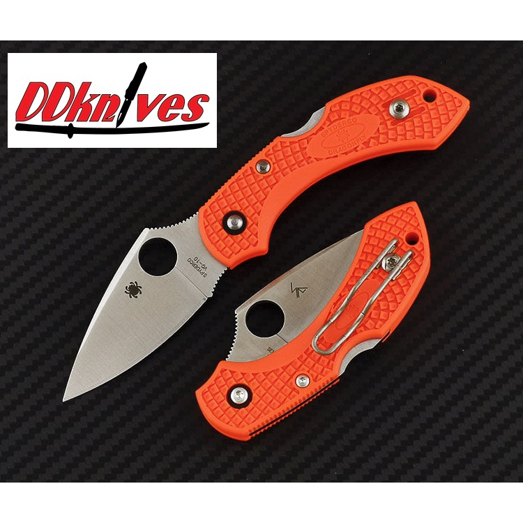 มีดพับ Spyderco Dragonfly 2 VG10 Plain Blade, Orange FRN Handles (C28POR2)