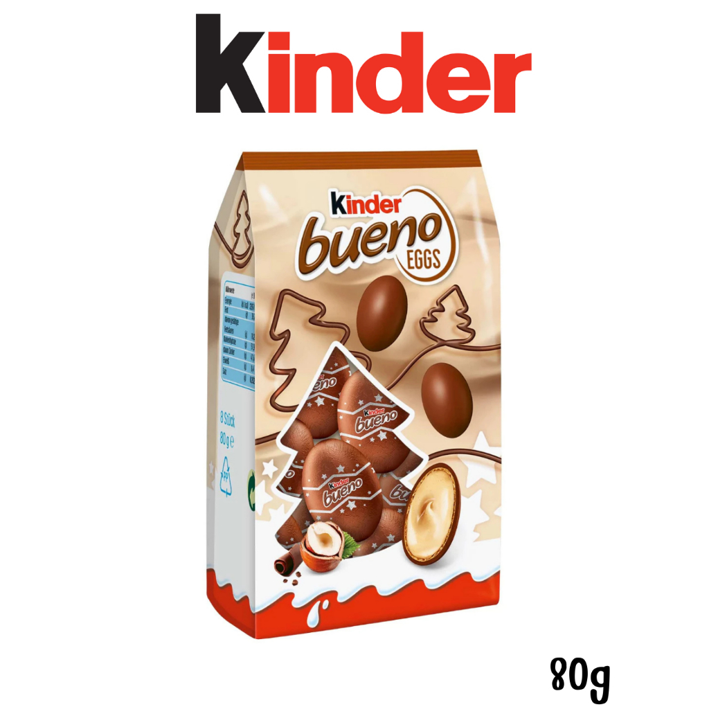 Kinder Bueno Eggs 1 ห่อ มีประมาณ 7 ชิ้น  น้ำหนัก 80 กรัม  E.20/12/25