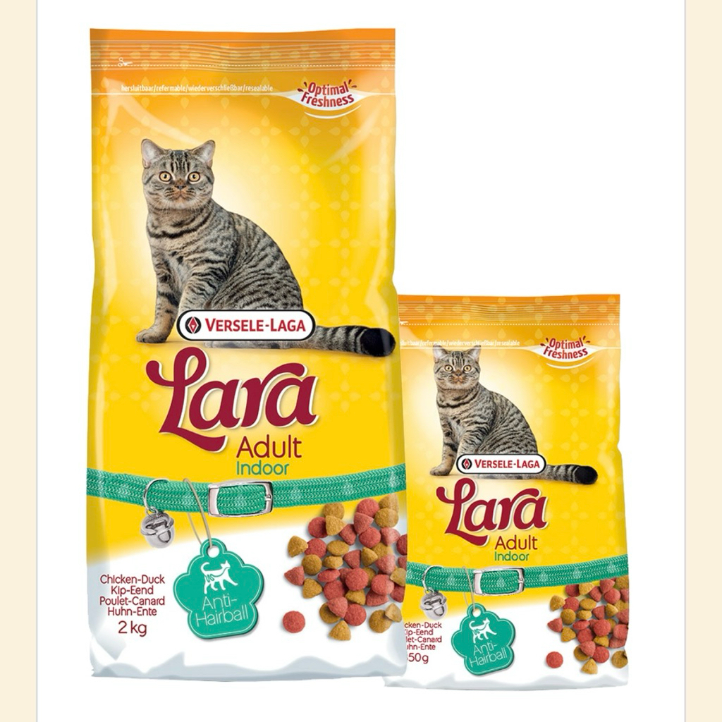 🅺🅺🅵 (2kg.) อาหารแมวโต สูตรเลี้ยงในบ้าน กิจกรรมน้อย Lara Adult Indoor Cat Food