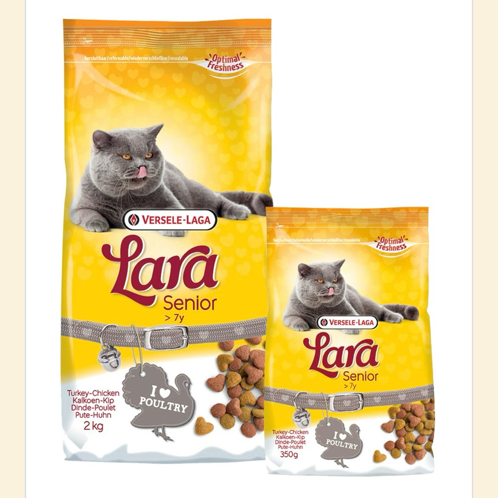 🅺🅺🅵 (2kg.) อาหารแมว สูตรแมวซีเนียร์ แมวแก่ อายุ 7ปีขึ้นไป Lara Senior Cat Food