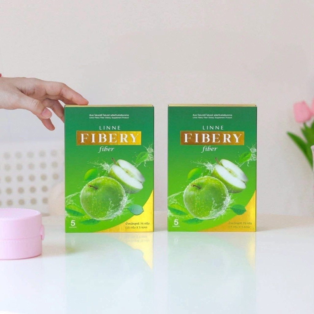 1แถม1ลินเน่ไฟเบอร์ รสแอปเปิ้ลเขียว ผลิตภัณฑ์เสริมอาหาร Linne Fibery Fiber