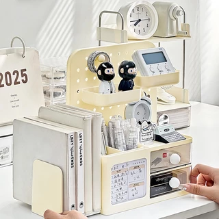 Set Storage Pegboard มีลิ้นชักเก็บของ กระดานเจาะรู ติด แขวน ตกแต่งห้อง เพิ่มพื้นที่เก็บของ ไม่ต้องเจาะผนัง