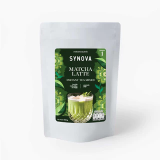 ผงเครื่องดื่มสำเร็จรูป SYNOVA : ผงมัทฉะลาเต้พรีมิกซ์ Premium​ Matcha​ Latte Premix (Bag-500 g.)