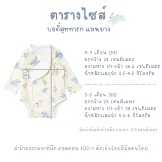 บอดี้สูททารก ชุดเด็กอ่อน กระดุมหน้า แขนยาว พิมพ์ลาย ชุดเด็กอ่อน เด็กแรกเกิด