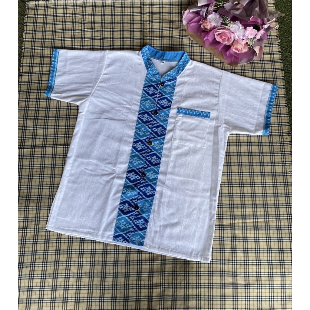 เสื้อผ้าฝ้ายแต่งลายไทยเสื้อคอจีนกระดุมหน้า รูปที่ 8