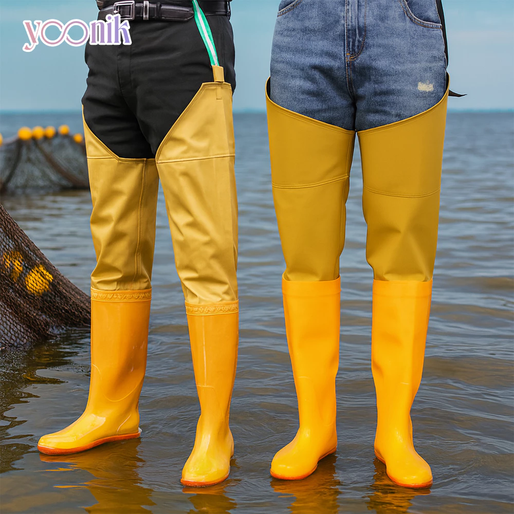 Yoonik รองเท้าบูทยางกันฝน รองเท้าบูท ไซส์ 35-45 กางเกงบูทกันน้ำ กันเชื้อโรค waterproof boots