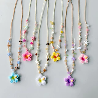 Sebofficial | สร้อยคอเชือกเทียน สร้อยใส่ไปทะเล สร้อยคอจี้เปลือกหอย ลูกปัด หินธรรมชาติ