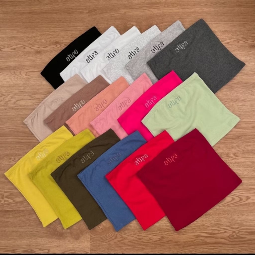 Atipashop - Roly Mini Tube เสื้อเกาะอก ปัก Atipa สม็อคหลัง มีครีม, น้ำตาล