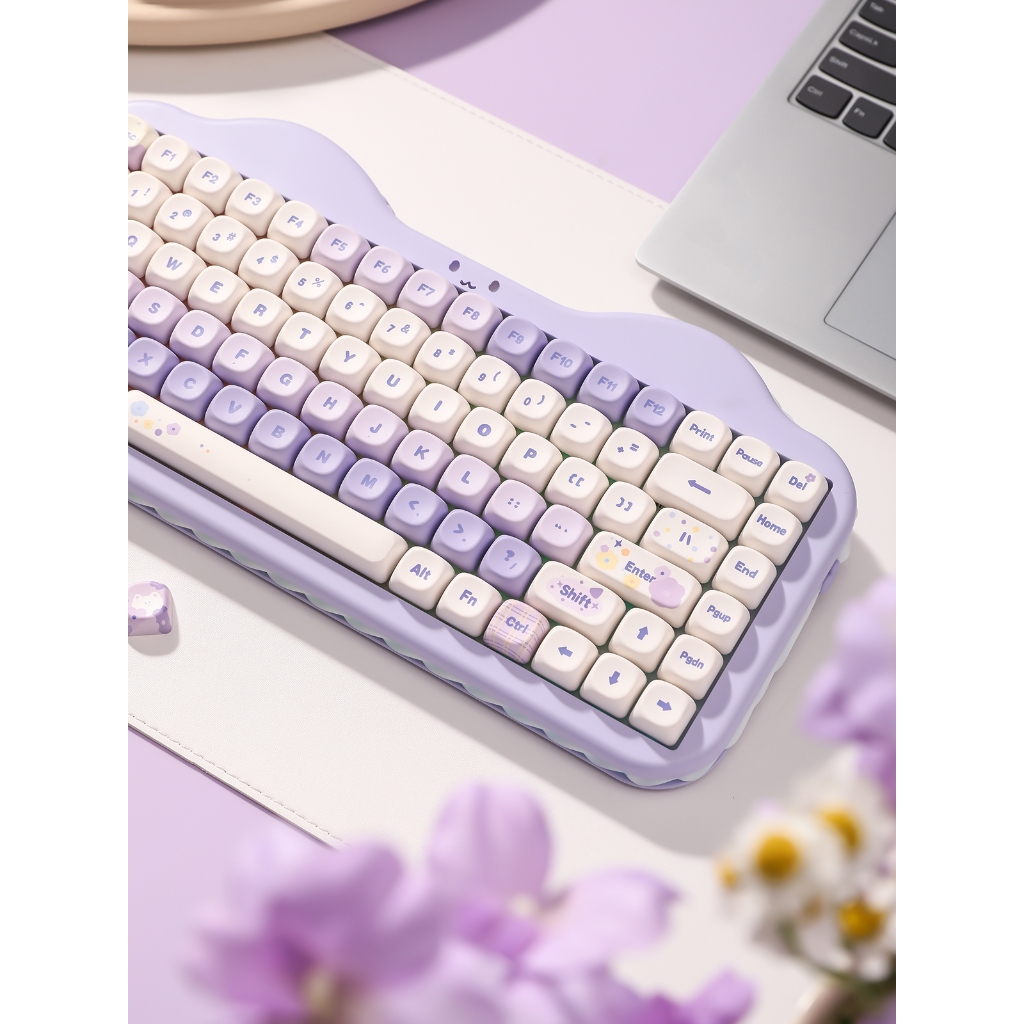 [โค้ดคุ้มลด 20%] YUNZII C75 Cake Meow Keyboard Creamy Mechanical Keyboard คีย์บอร์ดไร้สาย Wireless Bluetooth Custom MOA รูปที่ 5