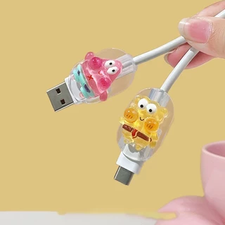 สำหรับ แอนดรอยด์ Type-c/Micro ที่กันสายหัก ลายการ์ตูน cable protector สำหรับ สายชาร์จ Android Type-c/Micro Cable Bite