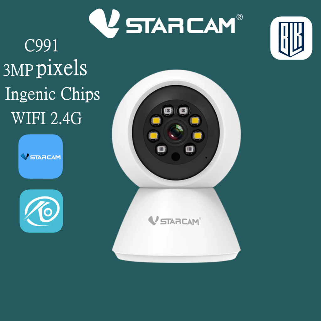 Vstarcam C991 3MP กล้องIP  IPcamera  กล้องวงจรปิดไร้สาย Indoor ความละเอียด มีระบบ AI+