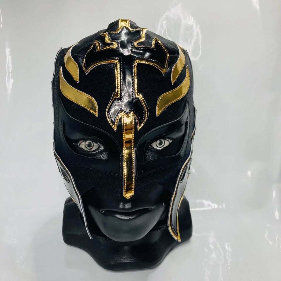 หน้ากาก Mysterio Semi Professional Grade Lucha Libre Wrestling Mask Black & Gold Colors